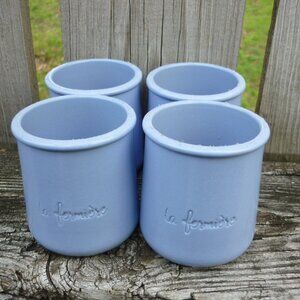 LA FERMIERE Terra Cotta Cups / Pots PERIWINKLE BLUE